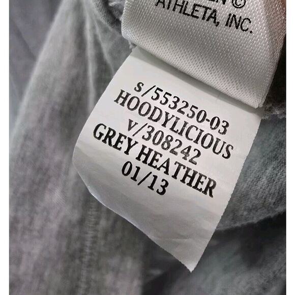 Athleta Hoodie Womens Large Zip Lightweight Shirt Hoodylicious Ruched Roll Up - Picture 11 of 14